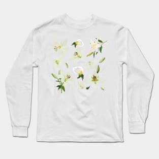 White Lilies Long Sleeve T-Shirt